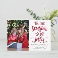 'tis the Season to Be Jolly Photo Holiday Card