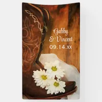 White Daisies and Cowboy Boots Western Wedding Banner