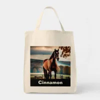 Your Horse Photo and Name Custom Tote Bag