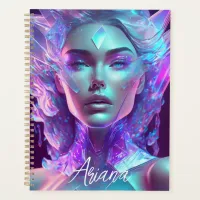 Beautiful Ai Art Pretty Icy Glass like Woman Planner