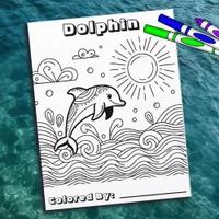 Dolphin in the Waves | Kid's Coloring Page