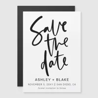 Simple Handwritten Calligraphy Save the Date Magnetic Invitation