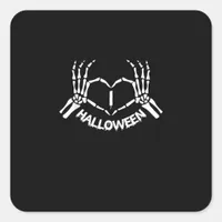 Skeleton Hand Heart Lazy Halloween Costume Funny Square Sticker