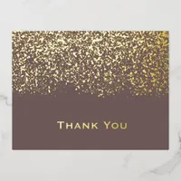 Brown Gold Foil Wedding Thank You Card