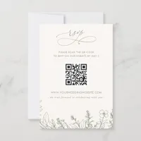 Sage Wildflowers Woodland Garden Floral QR CODE RSVP Card