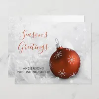 Budget Orange Ornament Company Holiday Card