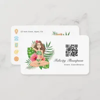 Tropical Beach Event Coordinator QR Code Business Card