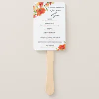 Summer Golden Poppy Wedding Program Fan Combo