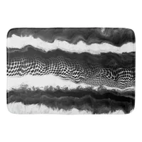 Black and White Abstract Modern Illusion Art  Bath Mat