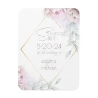Save the Date | Rose Blush Cream  Watercolor Peony Magnet