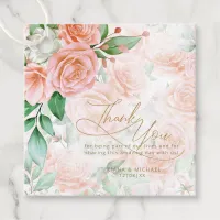 Rose Garden Wedding Thank You Peach ID764 Favor Tags