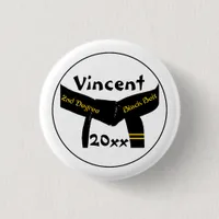 Martial Arts Second Degree Black Belt Button