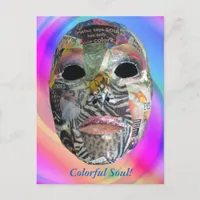 Soul Comes In All Colors Mask Postcard