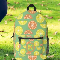 Vibrant Sliced Lemon Lime Orange Pattern Printed Backpack