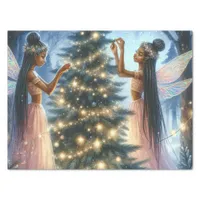 Pretty Fairies  Decorating the Christmas Tree Tissue Paper