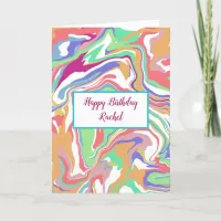 Personalized Birthday | Sherbert Marble Card