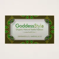 Earth Forest Green Goddess Style Business Cards