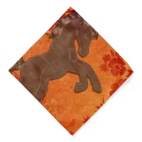 Majestic Horse in Asian Floral Tapestry Bandana