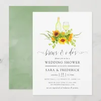 Watercolor Sunflowers Brews before the I Do's Invitation