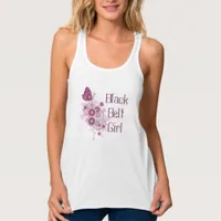 Butterfly Martial Arts Black Belt Girl Tank Top