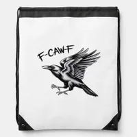 Funny Crow F-Caw-F Essential Minimal Clean Drawstring Bag
