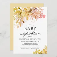 Gold Blush Autumn Botanical Baby Sprinkle Invitation