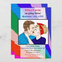 Pop Art Retro Couple Wedding Invite