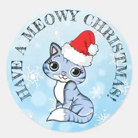 Have a Meowy Christmas Holidays Classic Round Sticker