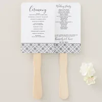 Simple Minimal Black and White Calligraphy Wedding Hand Fan