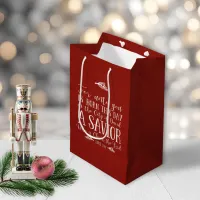 Christian Christmas Verse Typography Holiday Medium Gift Bag