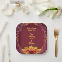 Floral Symphony: Wedding Elegance Collection Paper Plates