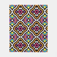 Colorful Cute Pretty Modern Tribal Ethnic Pattern Fleece Blanket