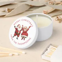 Santa Mrs Claus Merry Christmas Name Mini Candle Favors