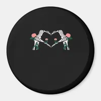 Never Wilts Skeleton Hands Roses Artistic Design Magnet