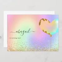 Rainbow and Gold Birthday Party Invitation