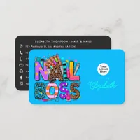 Bold Colorful African American Nail Boss Business Card