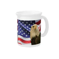 American Bald Eagle and Flag Pitcher