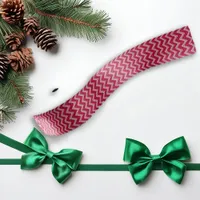 Bold Red White Chevron Stripe Modern Holiday  Satin Ribbon