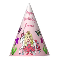 Blonde Fairy and Unicorn Birthday Hat