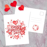 Elegant Valentine's Day Hearts and Vines Postcard