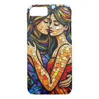 Mosaic Tile Style Ai Art Romantic Embrace  iPhone 8/7 Case