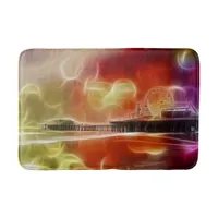 Colorful abstract Santa Monica Pier Bath Mat