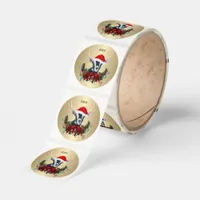 Christmas Alpine Baby Goat Reindeer Antlers  Classic Round Sticker