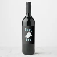 Baby Boo Cute Halloween Kids Or Couples Gift Wine Label