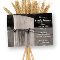 Rural Fence Post Family Reunion Barn Party Invitation