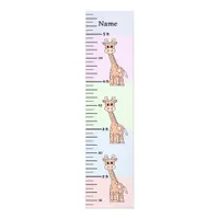 Cute Giraffe Pastel Growth Chart Add Child's Name Photo Print