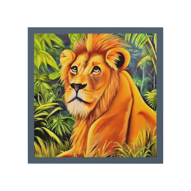 Rest Lion Wood Wall Art