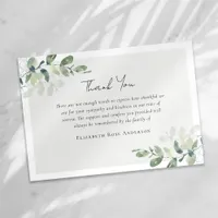 Eucalyptus Sympathy Funeral  Thank You Card