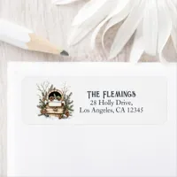 Winter Pine Design Rustic Holiday Mailbox Label