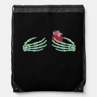 Halloween Skeleton Hands With Heart Classic Drawstring Bag